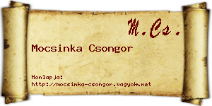 Mocsinka Csongor névjegykártya